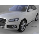 Пороги алюминиевые Emerald Black для Audi Q5 2008-2016