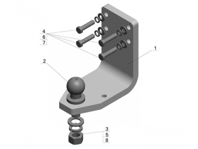 Фаркоп Avtos для Toyota Land Cruiser 76 1984-1991