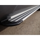 Пороги алюминиевые Slim Line Silver ТСС для Audi Q5 2008-2016