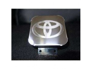 Заглушка на фаркоп с логотипом Toyota из нержавеющей стали для Toyota Land Cruiser 200 № TCUZTOY1